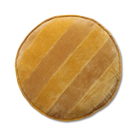 Striped Velvet Stolsdyna Rund ochre/Gold 60 cm