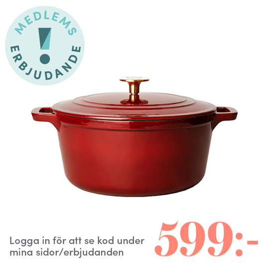 Anders Petter - Stenfors Gjutjärnsgryta rund 4,4 L Vinröd