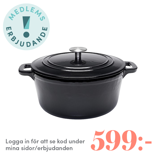 Anders Petter - Stenfors Gjutjärnsgryta rund 4,4 L Svart