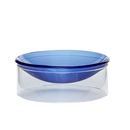 Skål Glas Klar Blå