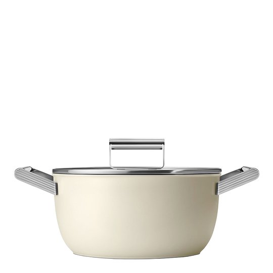 Smeg - 50's Style Kastrull Lock 24 cm Creme