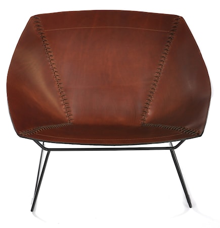 Stitch fåtölj - Cognac/black