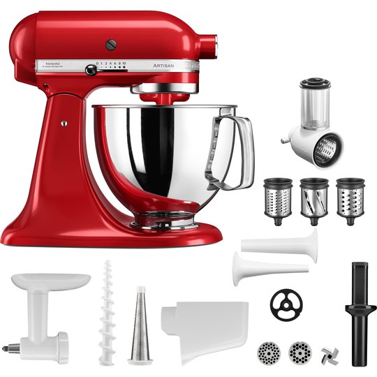 KitchenAid Artisan Köksmaskin (röd) + tillbehörspaket
