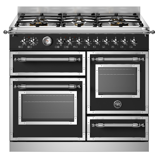 Bertazzoni HER106L3ENET Heritage gasspis med trippelugn,100 cm, mattsvart