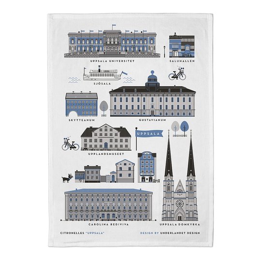 Citronelles - Houses of Uppsala Handduk 50x70 cm Blå