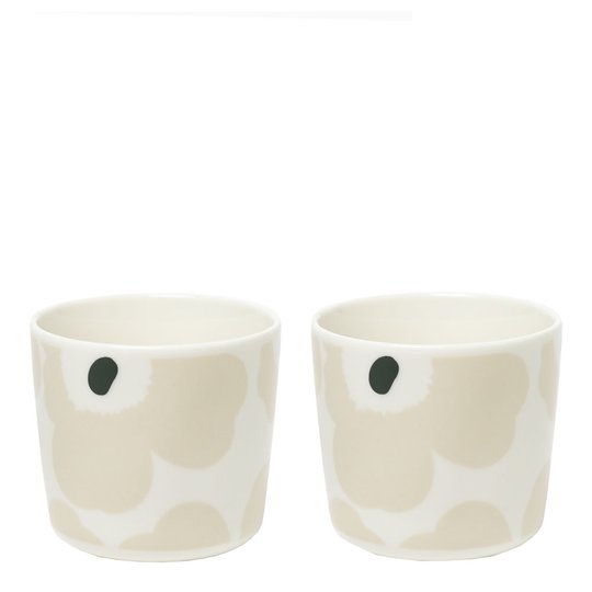 Marimekko - Unikko Mugg 2-pack 20 cl utan öra Beige/Vit