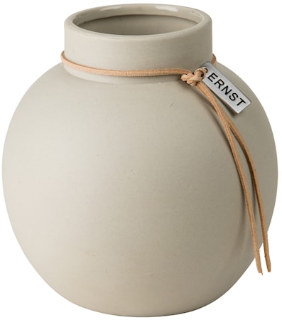 Rund Vas Stengods 14 cm - Natur