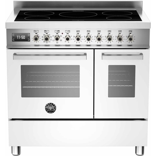 Bertazzoni PRO905 Induktionsspis 90 cm, 2 ugnar, 5 zoner, Vit