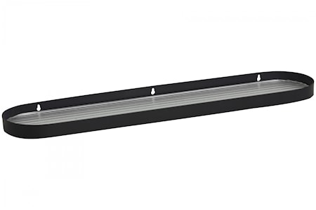 Sotra Hylla M Glas L Svart Metall