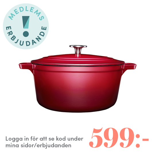 Anders Petter - Stenfors Gjutjärnsgryta rund 4,4 L Röd