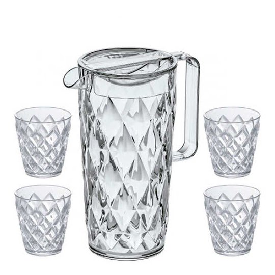 Koziol - Koziol Crystal Karaff + Glas 4-pack Klar