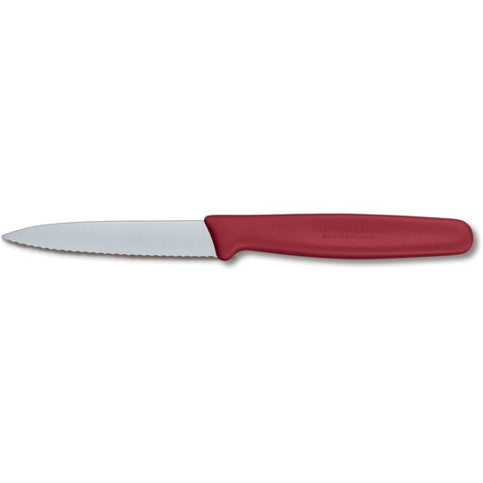 Victorinox Spetsig och Tandad Skalkniv 8 cm Nylonhandtag Röd