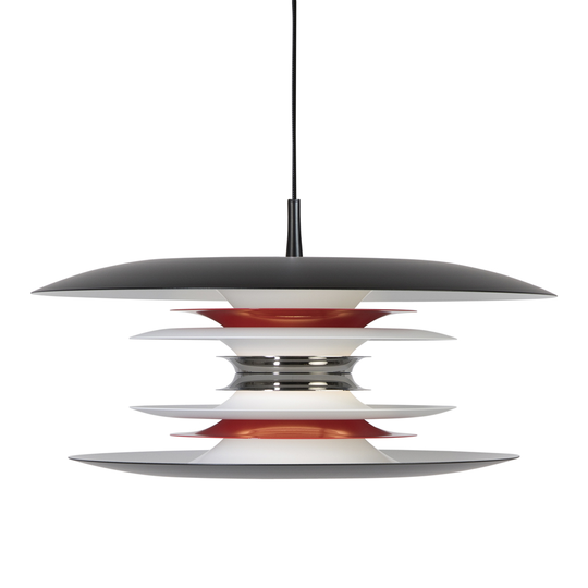 Belid - Diablo Taklampa Pendel 50 cm Matt Svart/Blank Röd