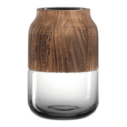 Leonardo - Colletto Vas Trä/Glas 18 cm Grå