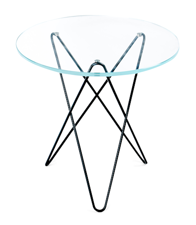 Tall mini o-table glass – Clear/black