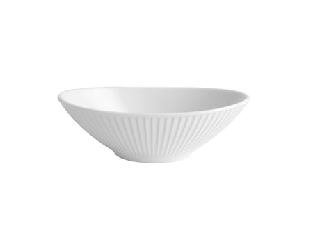 Skål oval Plissé 16 x 10 x 4,5 cm Vit