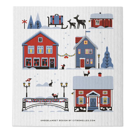 Citronelles - Sweden Winter Disktrasa 18x20 cm Blå