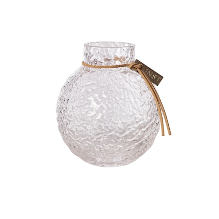 Glasvas rund struktur 9 cm