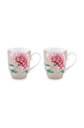 Blushing Birds 2 st muggar Large Khaki 350 ml