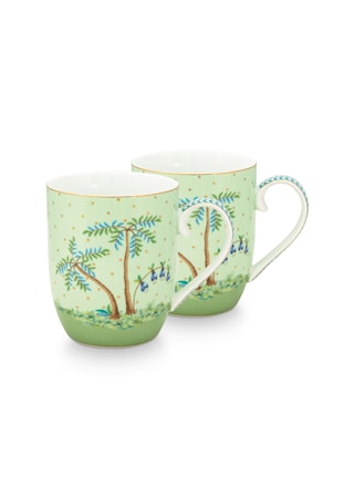 Jolie Gold Dots Mugg 14,5cl Set om 2 Grön