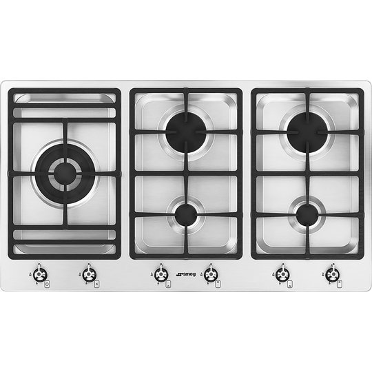 Smeg 90 cm Classic Gashäll i Rostfritt Stål