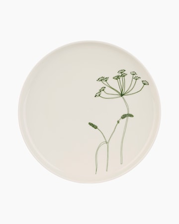 Oiva / Elokuun Varjot Tallrik 25Cm Vit/Grön