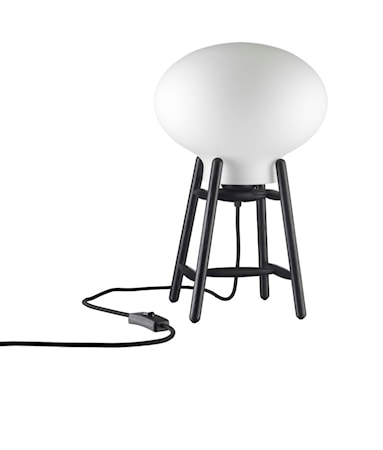 U4 Hiti Bordslampa Ek Svart Opal Glas