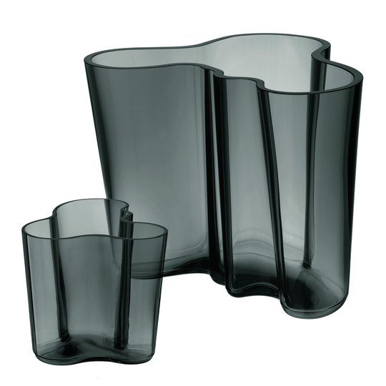 Iittala - Alvar Aalto Collection Vasset 16+9,5 cm Mörkgrå