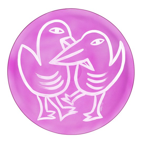 Kosta Boda - Final Peace Fat Fåglar Rosa 38,5 cm Rosa