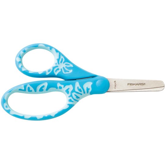 Fiskars Barnsax 12 cm turkos blomma