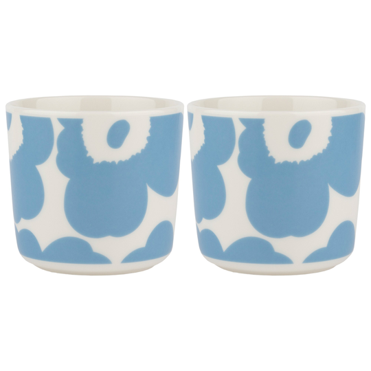 Marimekko Unikko mugg 2 dl, 2-pack, vit/blå