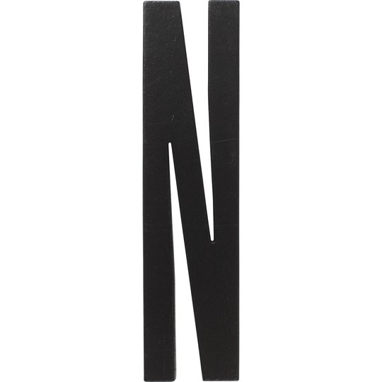 Design Letters Svart Bokstav i Trä, N