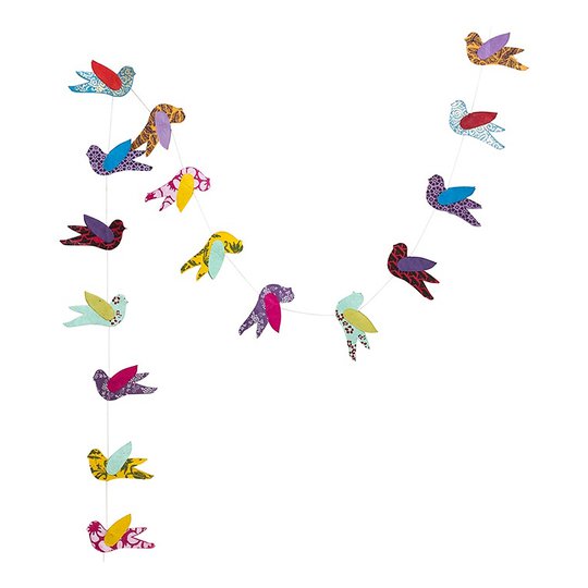 Afroart - Girlang Fågel Papper 135 cm Multi