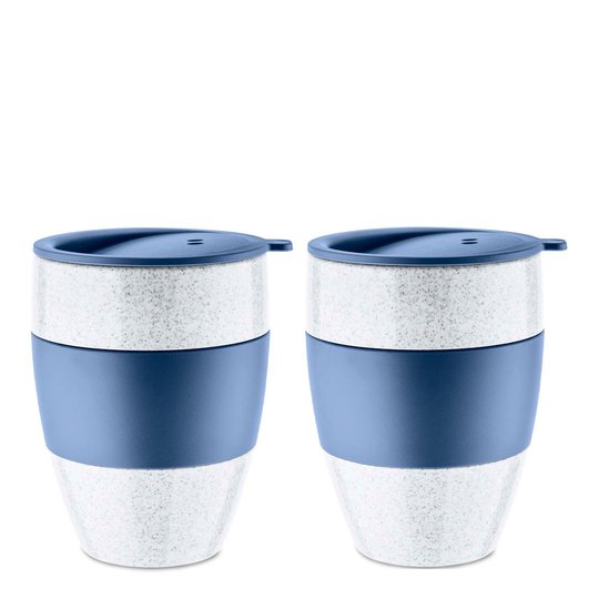 Koziol - Koziol Aroma To Go isolerad Mugg med lock 40 cl 2-pack Blå