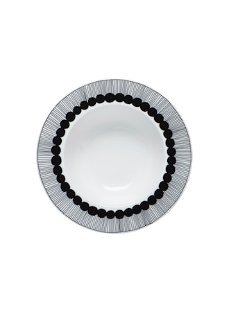 Siirtolapuutarha Djup Tallrik Vit/Svart