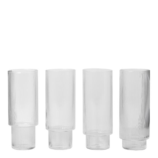 Ferm Living - Ripple Glas 30 cl 4-pack Klar
