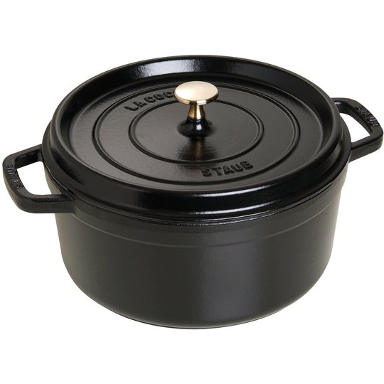 Staub Rund Gryta 26 cm 5,2 liter Svart