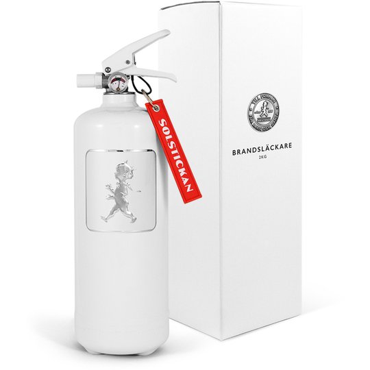 Solstickan Design Brandsläckare 2kg, Vit med Vitt Emblem