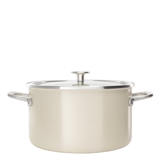 KitchenAid - Steel Core Enamel Gryta Emalj/Glaslock 6 L Kräm