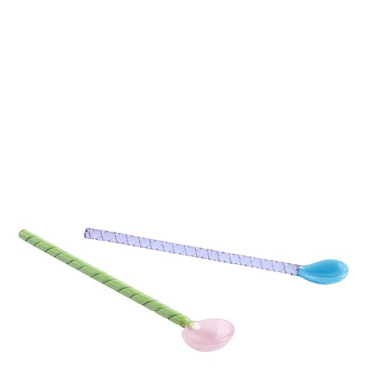 Hay - Glasskedar Twist 17,5 cm 2-pack Turkos/Rosa