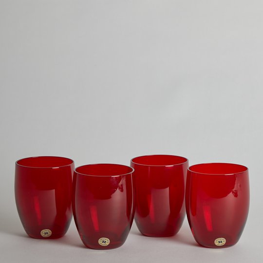 Reijmyre Glasbruk - SÅLD Rubinröda Dricksglas 4 st