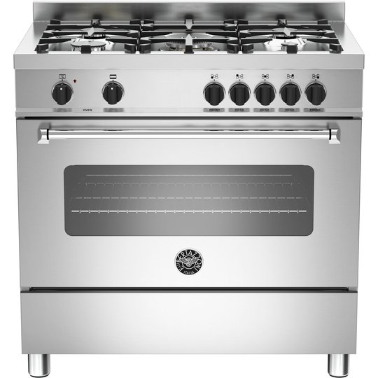 Bertazzoni MAS905 Gasspis 90 cm, 1 ugn, 5 brännare, modell XE, Rostfri