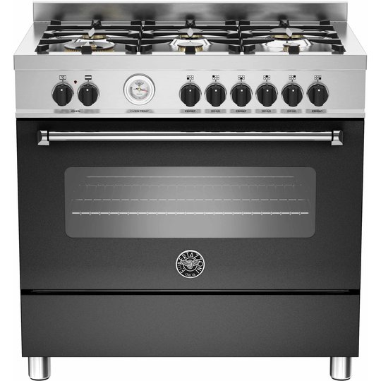 Bertazzoni MAS906 Gasspis 90 cm, 1 ugn, 6 brännare, modell XT, Svart