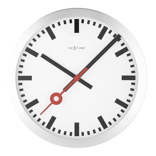 NeXtime - Station Väggklocka streck 19 cm Vit