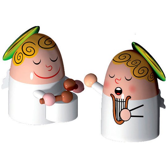 Alessi Porslinsfigurer Änglar 2 st Handmålade Harpa