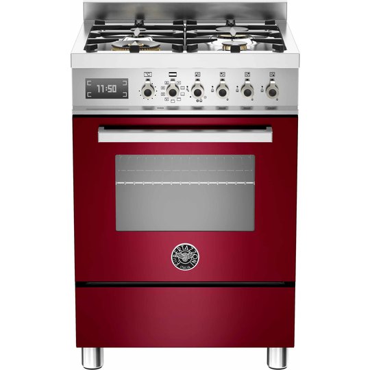 Bertazzoni PRO604 Gasspis 60 cm, 1 ugn, 4 brännare, vinröd