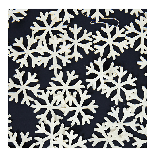 Afroart - Girlang Snöflingor Bomull 205 cm Vit