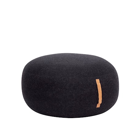 Puff Ull ø75xh35 cm - Mörkgrå