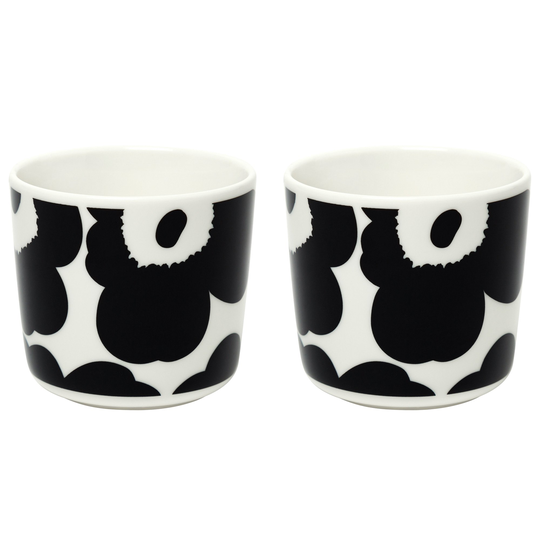 Marimekko Unikko kaffekopp 2 dl, 2-pack, svart/vit
