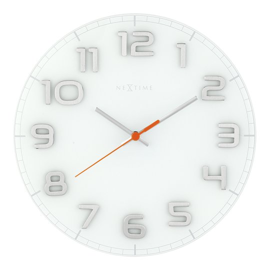 NeXtime - Classy Round Väggklocka 30 cm Vit